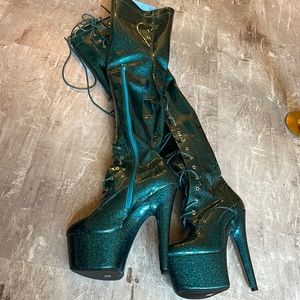 NEVER WORN Hella Heels out of stock thigh high boots